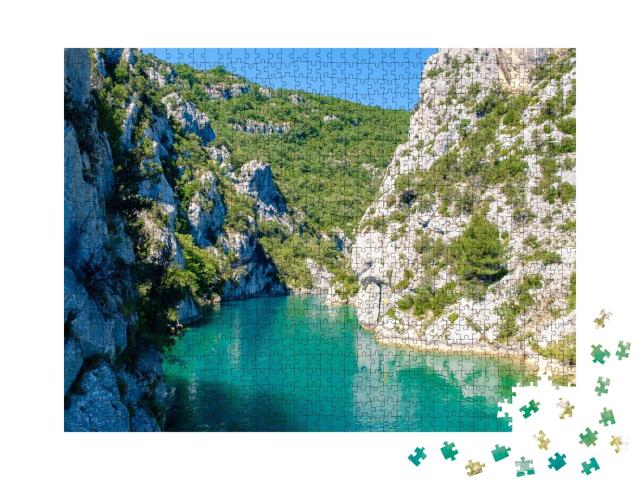 Puzzle de 1000 pièces « Gorges du Verdon Lac de Sainte Croix, Provence, France, Provence Alpes Cote d Azur »