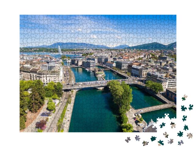 Puzzle de 1000 pièces « Lac Léman et Genève en Suisse »