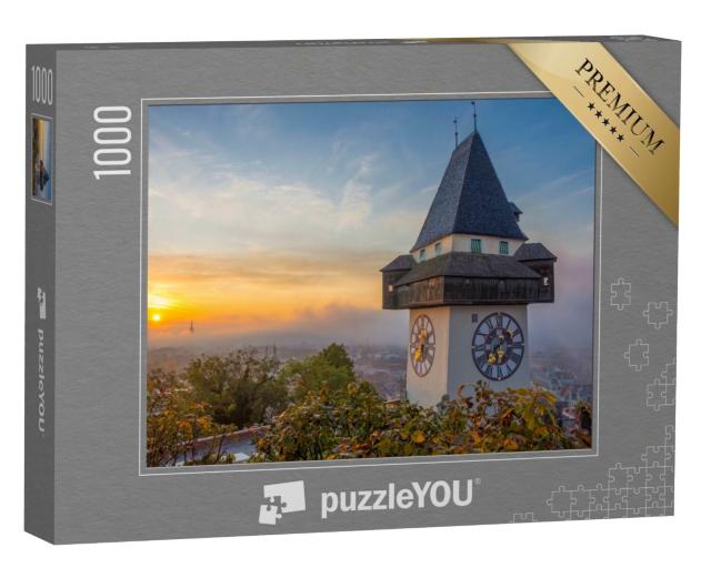 Puzzle de 1000 pièces « La célèbre tour de l'horloge sur le Schlossberg à Graz, Autriche »