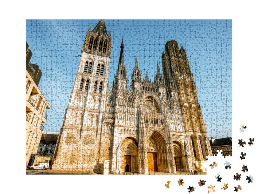 Puzzle de 1000 pièces « Cathédrale de Rouen à Rouen, capitale de la région Normandie en France »