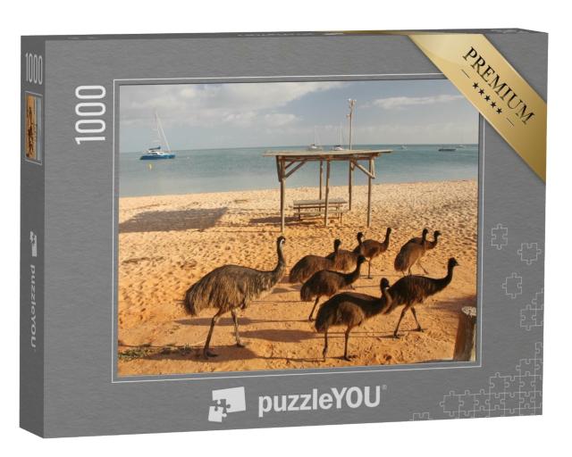 Puzzle de 1000 pièces « Emus sur la plage en Australie occidentale »