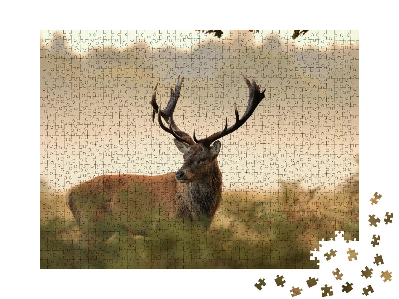 Puzzle de 1000 pièces « Le cerf rouge majestueux dans son habitat naturel »