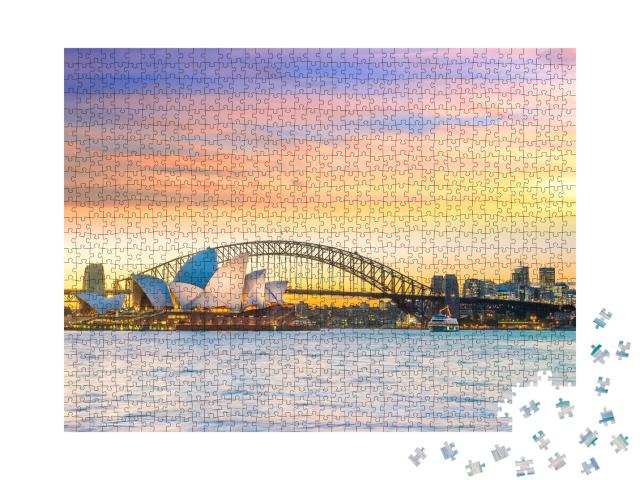 Puzzle de 1000 pièces « Skyline de Sydney en Australie, célèbre dans le monde entier »
