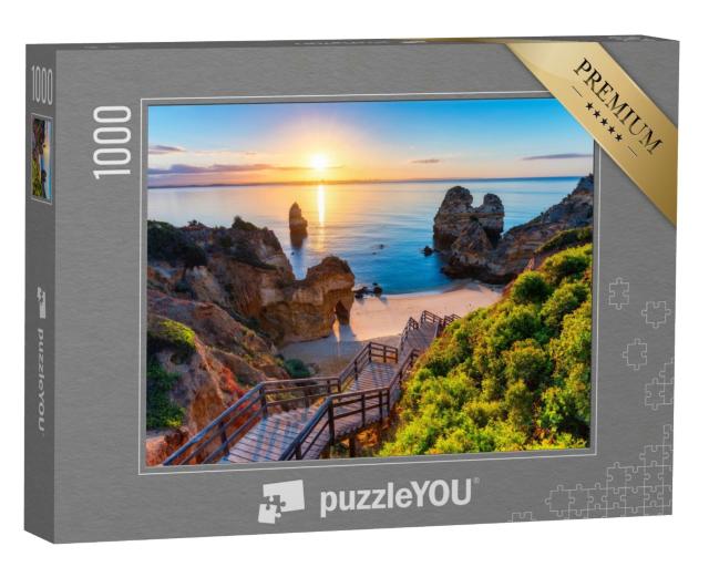 Puzzle de 1000 pièces „Praia do Camilo : plage de l'Algarve avec une mer bleue, Portugal“