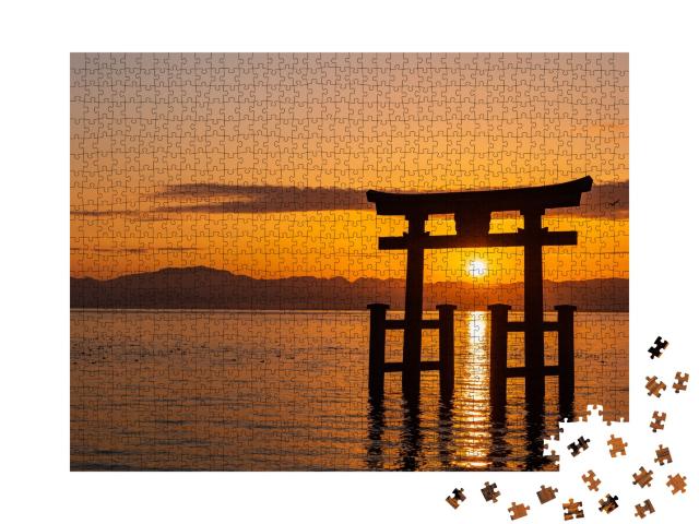 Puzzle de 1000 pièces « Torii Tor Shirahige Shrinee »