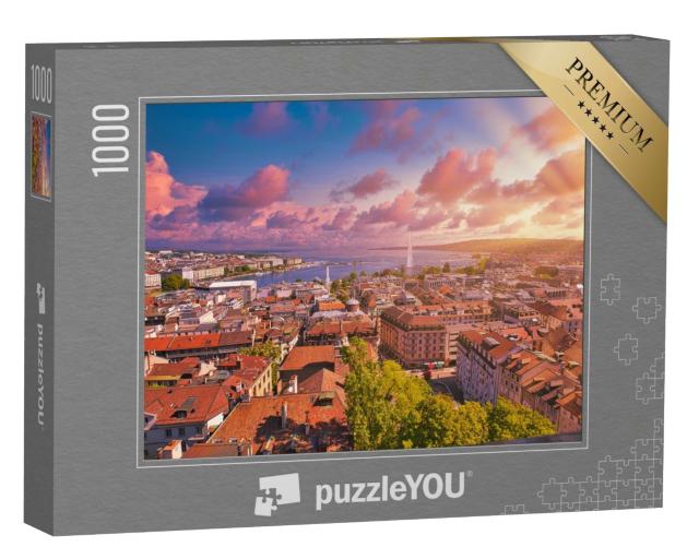 Puzzle de 1000 pièces « Genève au coucher du soleil »