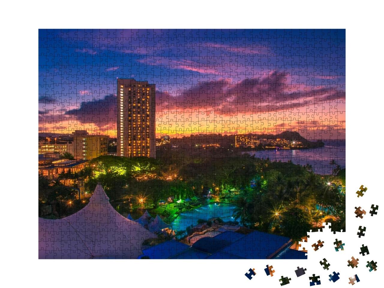 Puzzle de 1000 pièces « Un coucher de soleil coloré sur Guam »