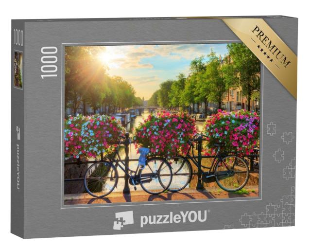 Puzzle de 1000 pièces « Les canaux d'Amsterdam, patrimoine mondial de l'UNESCO, Pays-Bas »