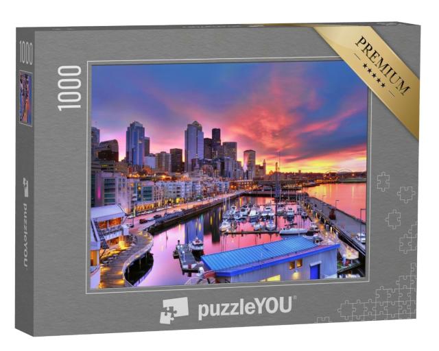 Puzzle de 1000 pièces « Aurore sur Pier-66, Seattle »