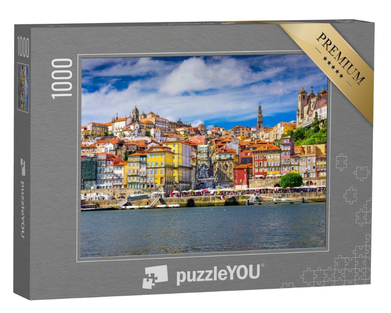 Puzzle de 1000 pièces « Porto, panorama de la vieille ville sur le fleuve Douro »