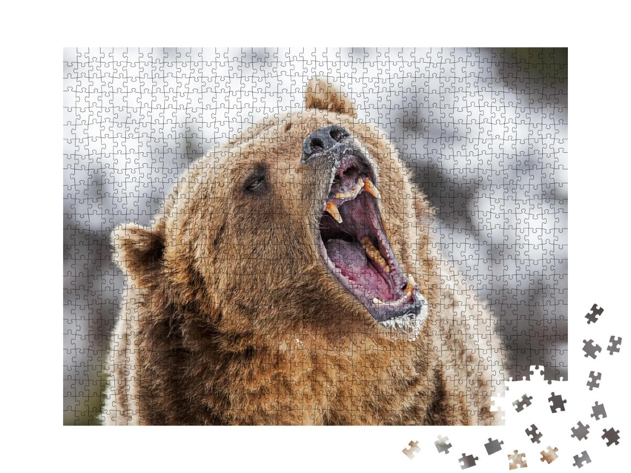 Puzzle de 1000 pièces « Un grizzly rugissant »