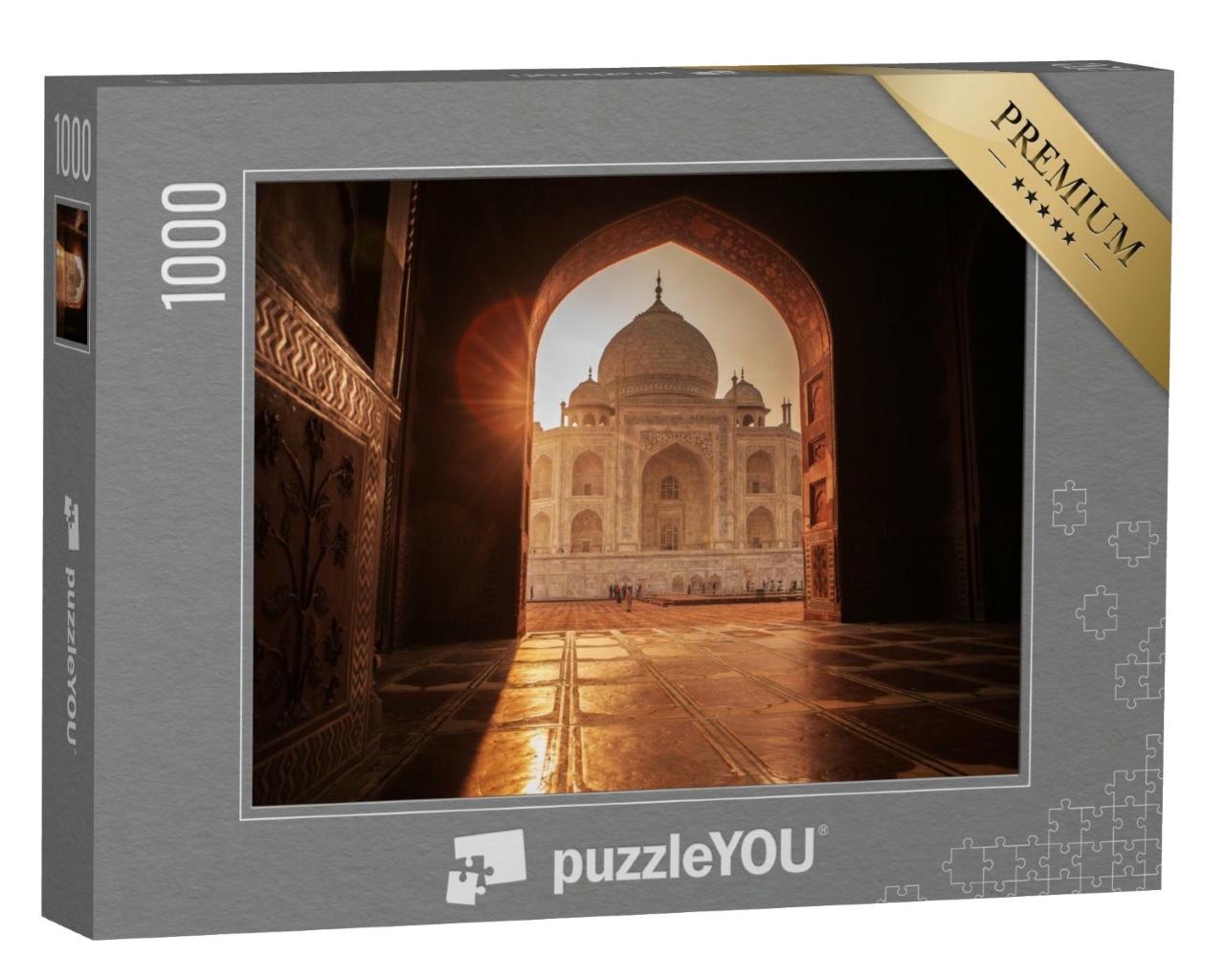 Puzzle de 1000 pièces « Rayons de soleil sur le Taj Mahal à Agra, Inde »