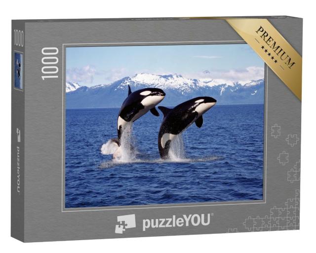 Puzzle de 1000 pièces « Deux orques devant un paysage de montagne »