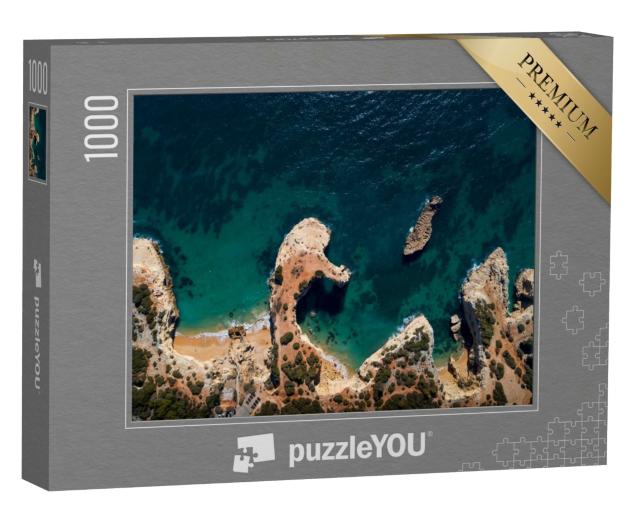 Puzzle de 1000 pièces « Plage d'Albandeira vue d'en haut, Algarve, Portugal »