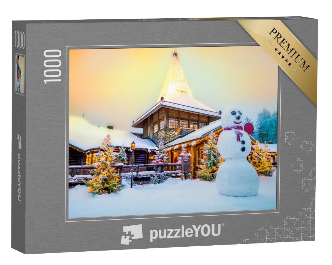 Puzzle de 1000 pièces « Charmant village du Père Noël en Laponie Finlande »