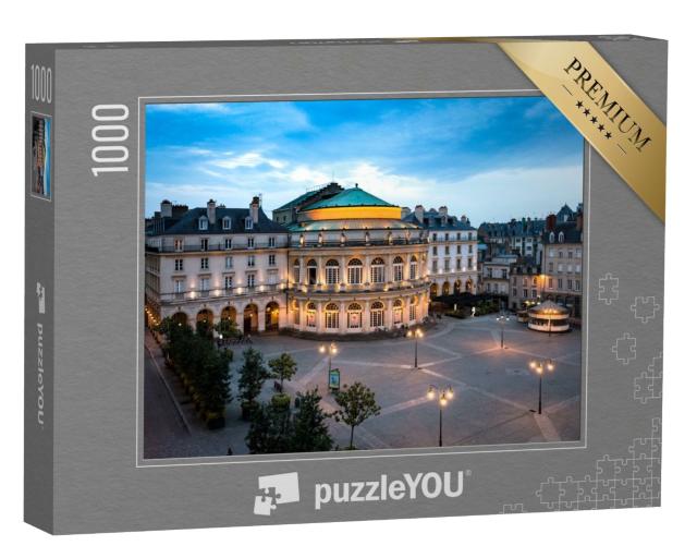 Puzzle de 1000 pièces « Belle vue sur la place devant l'Opéra de Rennes, Bretagne, France. »