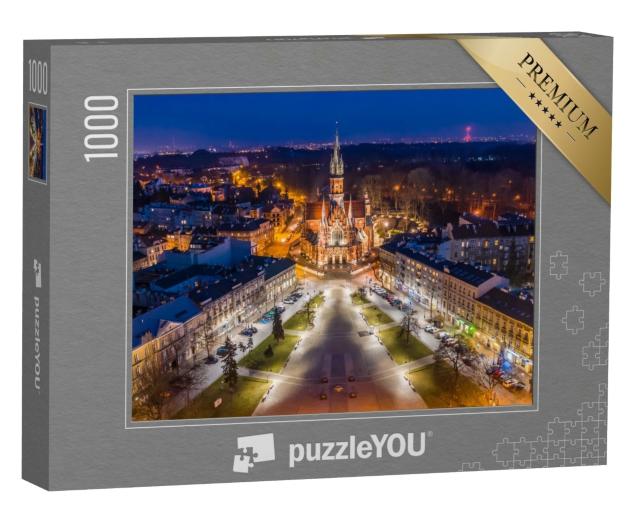 Puzzle de 1000 pièces « Place Podgórski avec l'église Saint-Joseph à Cracovie, Pologne »