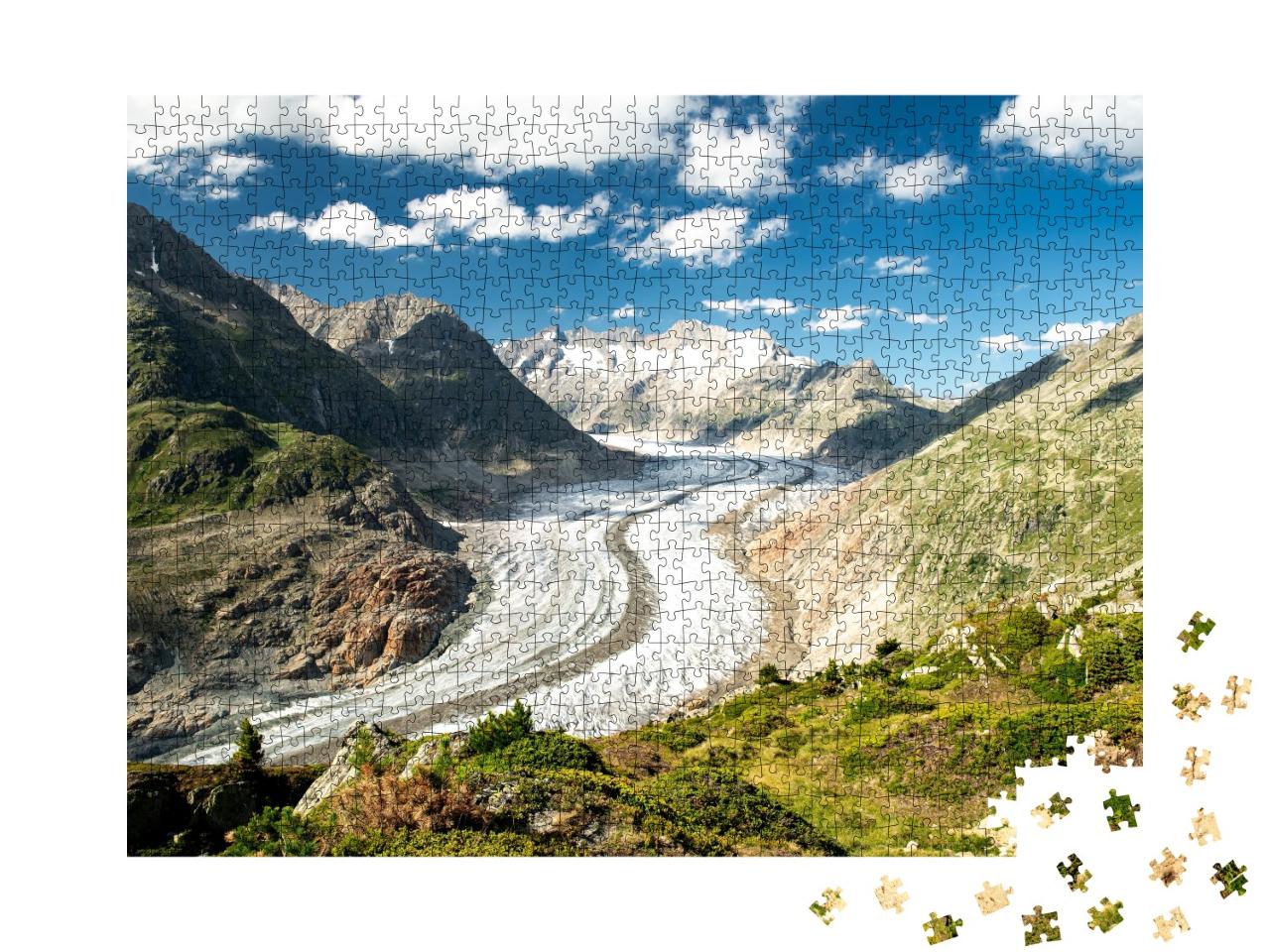 Puzzle de 1000 pièces « Vue impressionnante sur le glacier d'Aletsch en Suisse »