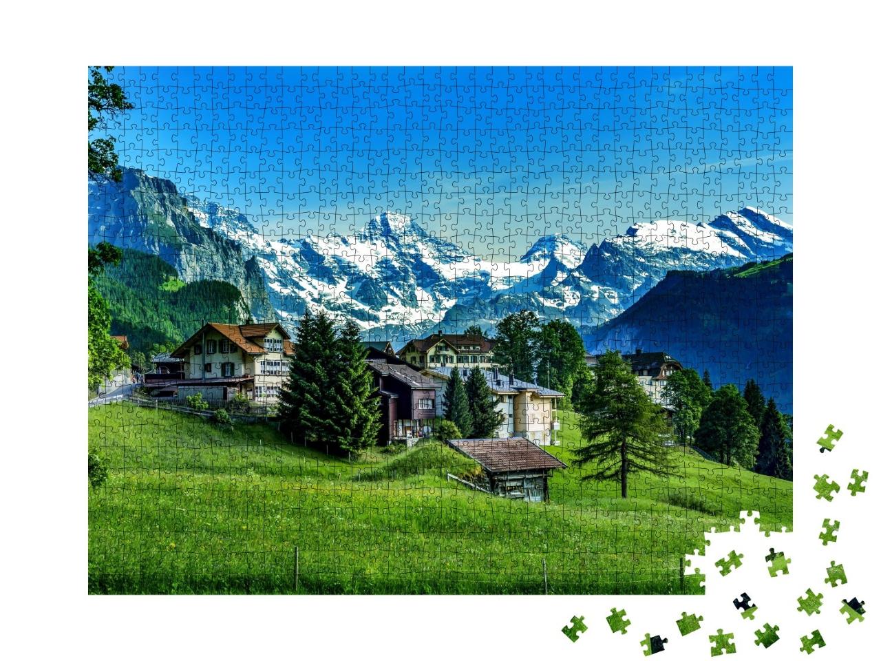 Puzzle de 1000 pièces « Alpes suisses avec Jungfraujoch »