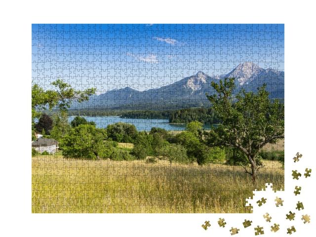Puzzle de 1000 pièces « Vue panoramique sur le lac Ossiachersee, Carinthie »