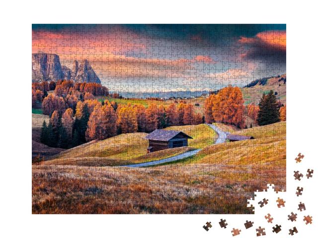 Puzzle de 1000 pièces « Plateau de montagne de l'Alpe de Siusi, Italie »