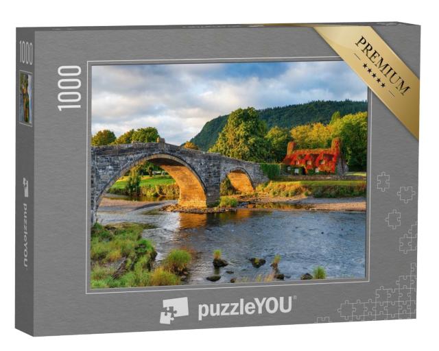 Puzzle de 1000 pièces « Automne au pont de Llanrwst dans le nord du Pays de Galles »