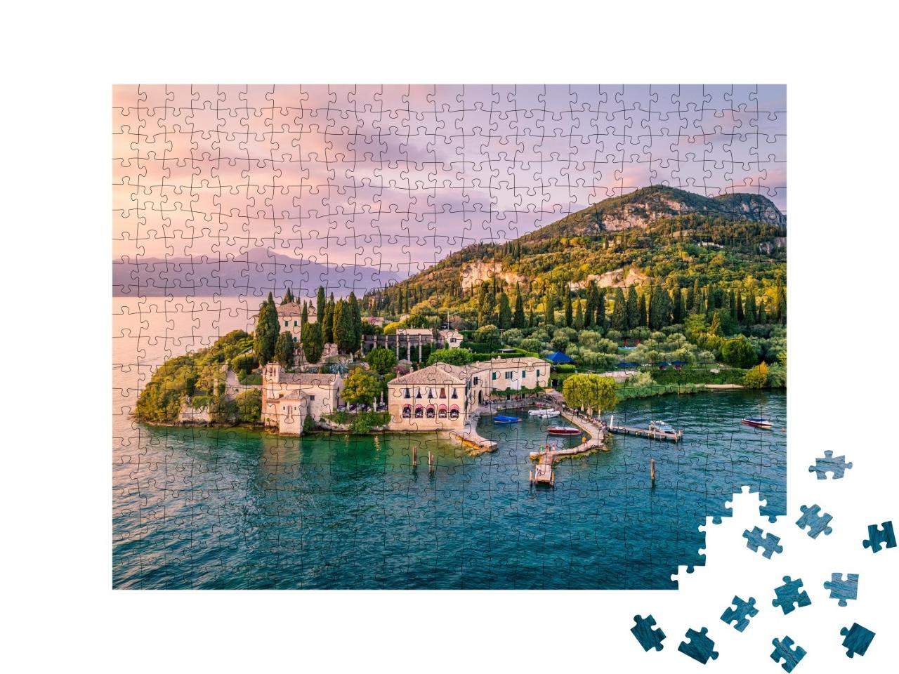 Puzzle de 500 pièces « Punta San Vigilio sur le lac de Garde, Italie »