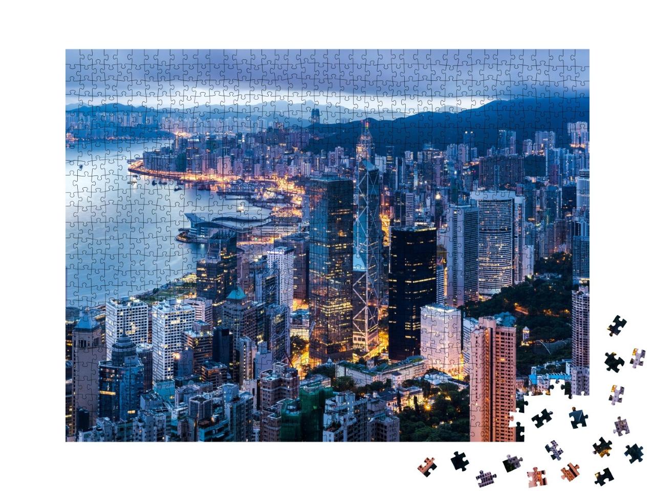 Puzzle de 1000 pièces « Hong Kong au crépuscule »