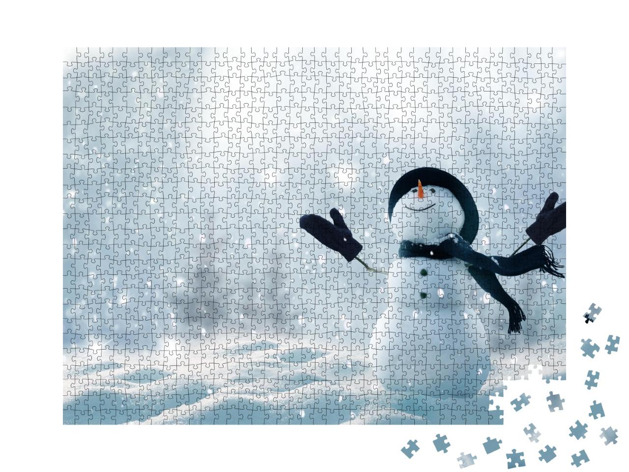 Puzzle de 1000 pièces « Un sheeman dans la neige brillante »