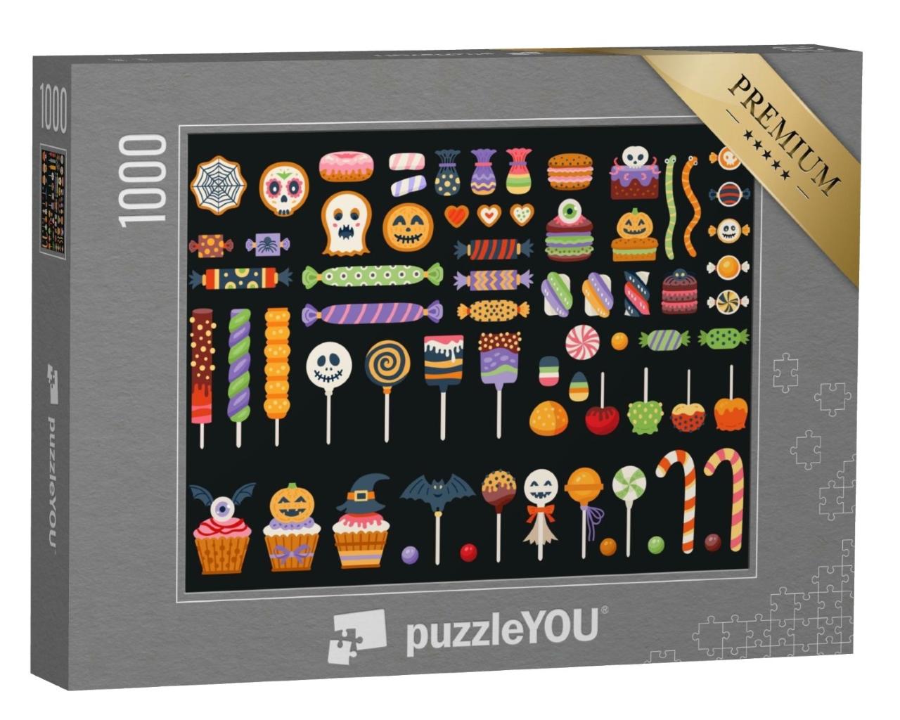 Puzzle de 1000 pièces « Bonbons, sucres d'orge et sucettes pour Halloween »