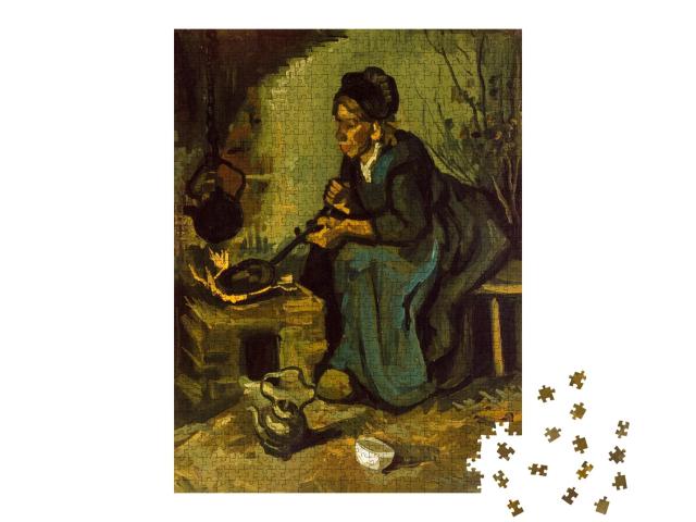 Puzzle de 1000 pièces « Vincent van Gogh - Paysanne cuisinant au coin du feu »