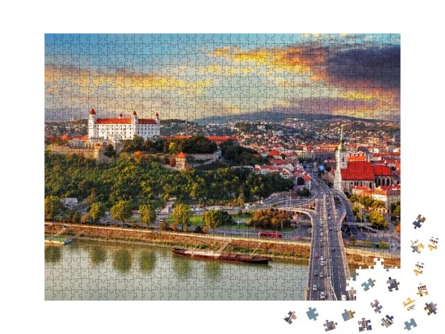 Puzzle de 1000 pièces « Bratislava au coucher du soleil, Slovaquie »