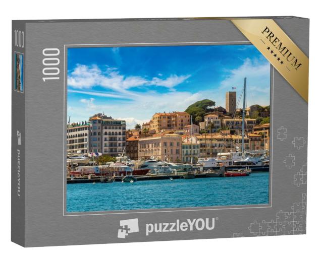 Puzzle de 1000 pièces « Yachts au mouillage dans le port de Cannes par une belle journée d'été, France »