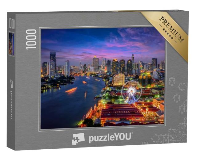 Puzzle de 1000 pièces « Vue de la ville de Bangkok le soir »