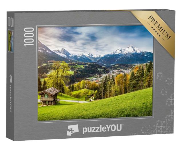 Puzzle de 1000 pièces « Vue panoramique sur le massif du Watzmann, Bavière, Allemagne »