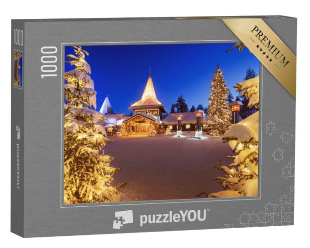 Puzzle de 1000 pièces « Village du Père Noël à Rovaniemi en Laponie en hiver, Finlande »