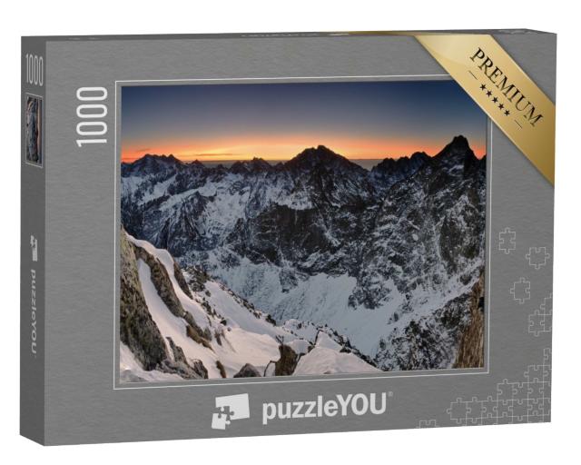 Puzzle de 1000 pièces « Lever de soleil sur une montagne rocheuse »