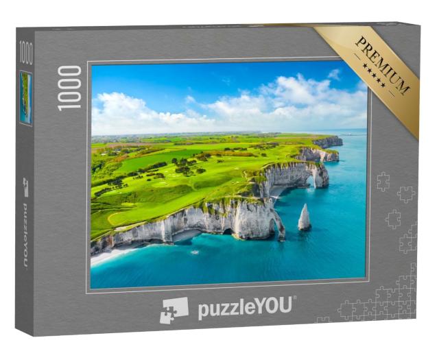 Puzzle de 1000 pièces « Vue aérienne de la belle falaise d'Etretat. Normandie, France, La Manche ou la Manche »