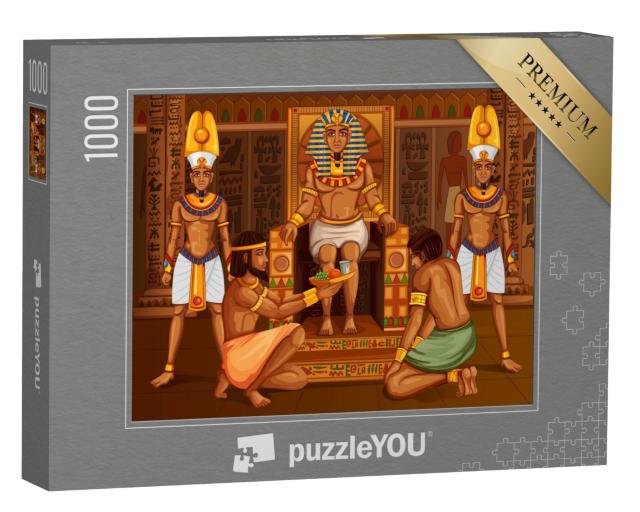 Puzzle de 1000 pièces « Conception vectorielle : Pharaon égyptien et sa suite »