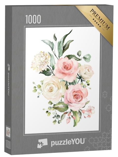 Puzzle de 1000 pièces « Illustration florale à l'aquarelle »