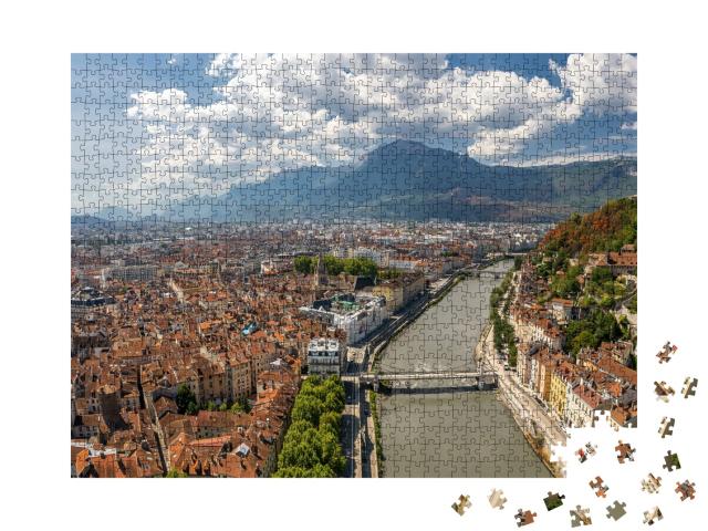 Puzzle de 1000 pièces « La rivière Isère et la ville de Grenoble, France »