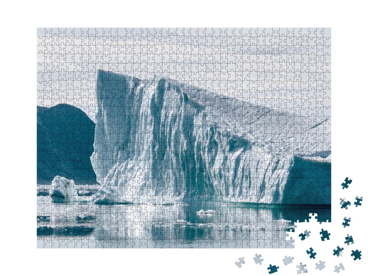 Puzzle de 1000 pièces « Glacier et lagune glaciaire avec eau et glace, Islande »