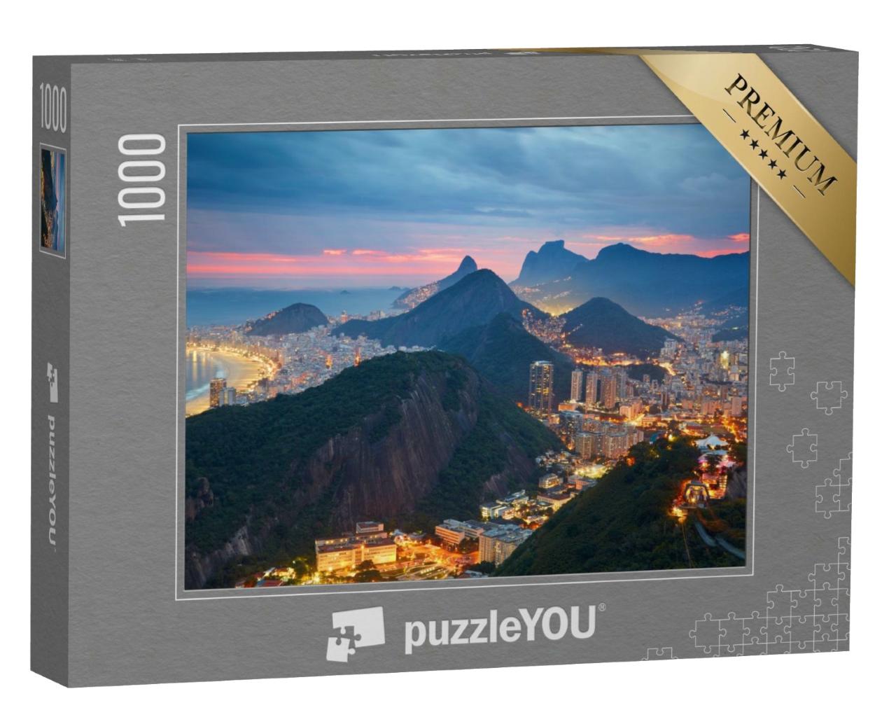 Puzzle de 1000 pièces « Vue nocturne de Rio de Janeiro, Brésil »
