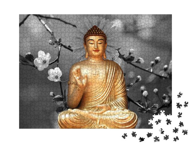 Puzzle de 1000 pièces « Beau papier peint Bouddha »