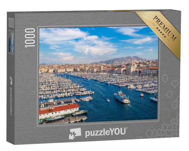 Puzzle de 1000 pièces « Vue panoramique aérienne du vieux port de Marseille, France »