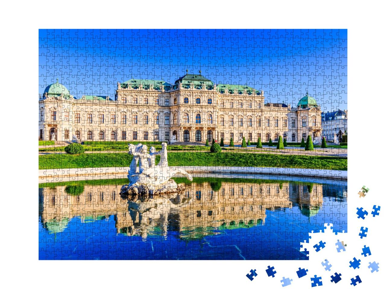 Puzzle de 1000 pièces « Château supérieur du Belvédère avec jet d'eau, Vienne, Autriche »