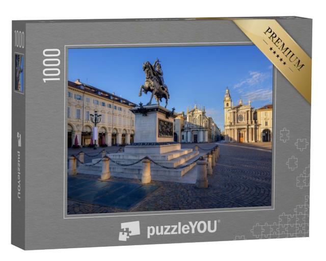 Puzzle de 1000 pièces « Piazza San Carlo et le monument en bronze d'Emmanuel Philibert à Turin »