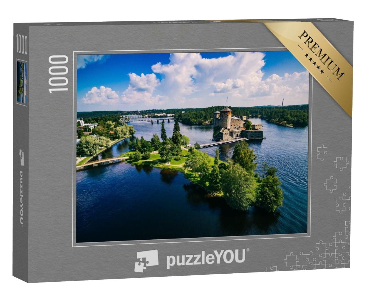 Puzzle de 1000 pièces « Magnifique photo de paysage du château d'Olavinlinna à Savonlinna, Finlande »