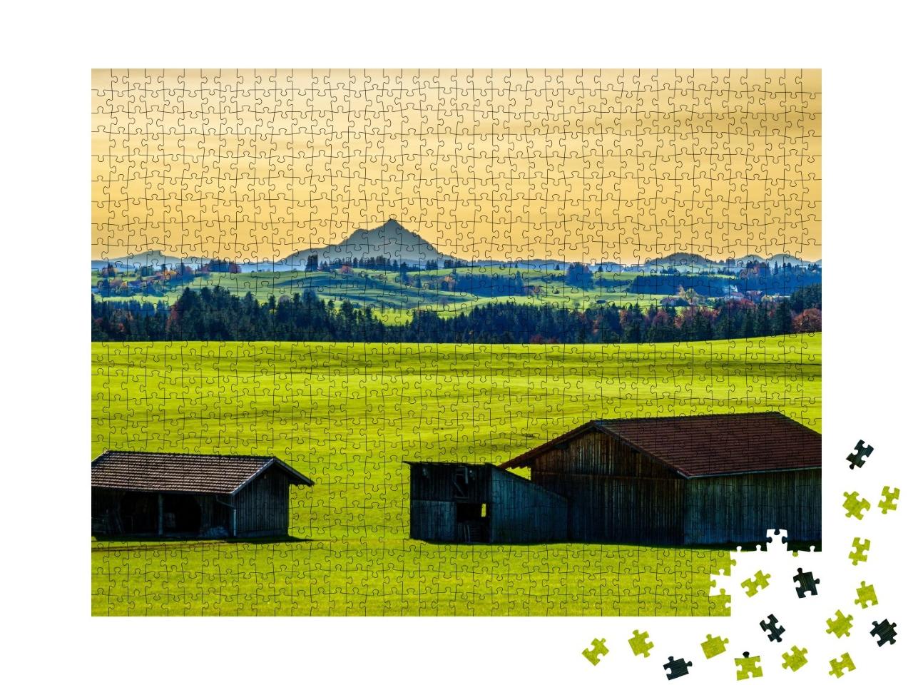 Puzzle de 1000 pièces « Paysage dans l'Ostallgäu près de Nesselwang, Bavière »