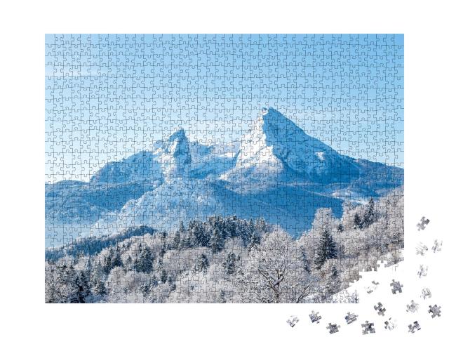 Puzzle de 1000 pièces « Vue sur le célèbre Watzmann, Bavière »